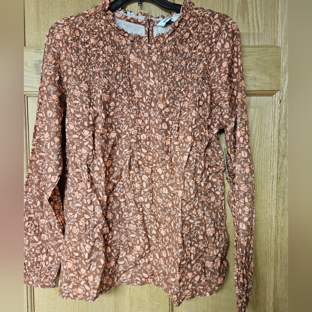 Sonoma Small Floral Blouse Brown